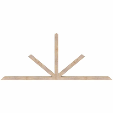 Ekena Millwork Saratoga Smooth Timber Gable Bracket, Douglas Fir, 108"W x 45"H x 3 1/2"D x 3 1/2"F, 10/12 Pitch GBW108X45X0404SAR00SDF